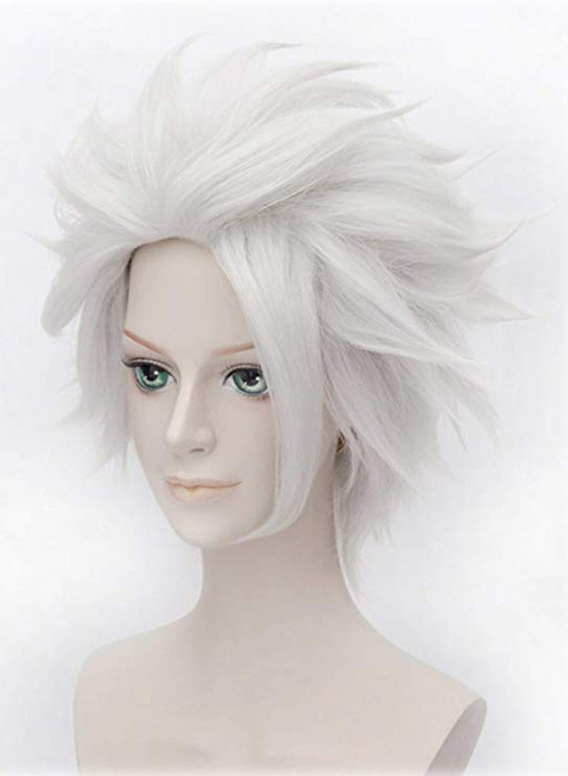 morvally Undersea Witch Costume Wig for Women Short Silver Grey Cosplay Wig Anime Layered Synthetic Hair Halloween Wigs for Adults - Image 2